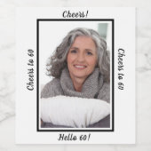 60歳誕生日のカスタム写真応援から60歳 ワインラベル (シングルラベル)