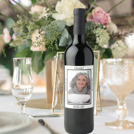 60歳誕生日のカスタム写真応援から60歳 ワインラベル