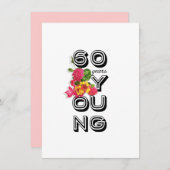 60歳誕生日パーティーの招待- 60歳の若さ 招待状 (正面/裏面)