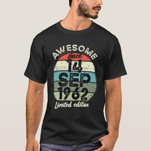 60歳誕生日T 1962年9月14日60歳バレ Tシャツ (正面)