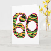 60歳迷彩柄 カード (黄色い花)