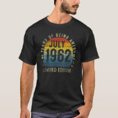 60歳1962年7月60誕生日 Tシャツ (正面)