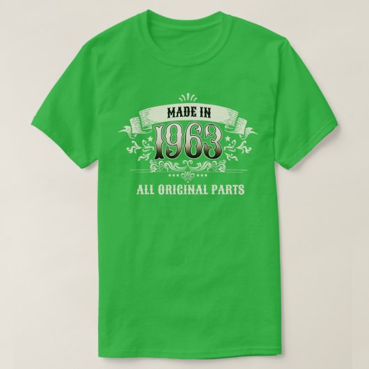 60歳1963年製すべてのオリジナル部品 Tシャツ (デザイン正面)