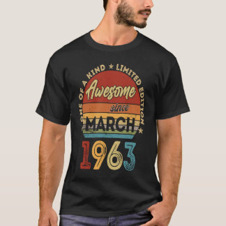 60歳1963年3月60日誕生日4 Tシャツ