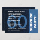 60歳 サプライズ誕生日 現代的なミッドナイトブルーのフェルト 招待状 (正面/裏面)