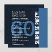 60歳 サプライズ誕生日 現代的なミッドナイトブルー W101 招待状 (正面/裏面)