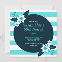 60歳 セクシー ティール ホワイト 誕生日パーティー