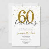 60歳 バースデー ゴージャス エレガント ゴールド ブラック 招待状 (正面)