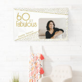 60歳 ファビュラス ゴールドグリッター フォト 60歳 誕生日 横断幕 (インサイチュ)