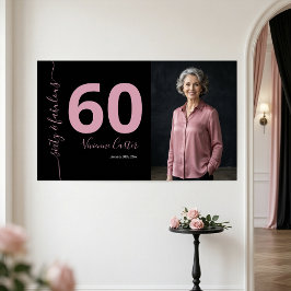 60歳 ファビュラス スクリプト ピンク 60歳の誕生日パーティー ポスター