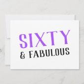 60歳 ファビュラス パープル 60歳の誕生日 招待状 (裏面)