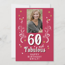 60歳 & ファビュラス フォリアージ マゼンタ フォト 60歳誕生日