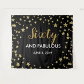 60歳 & ファビュラス 誕生日 フォトブース 背景 バナー タペストリー (正面(横))