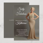 60歳 ファビュラス | 60歳の誕生日パーティー 招待状 (正面/裏面)