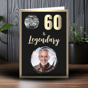 60歳 & レジェンダリー 2枚の写真 60歳の誕生日 ゴールド カード