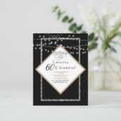 60歳 & 極上の光の誕生日パーティー招待状 ポストカード (スタンド正面)