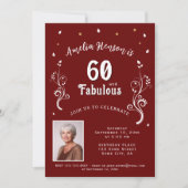 60歳 素敵な葉 紅葉の60歳誕生日写真 招待状 (正面)