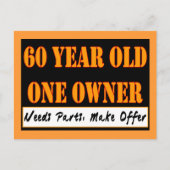 60歳、1人の所有者 – パーツの必要性、提供の作成 ポストカード (正面)