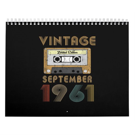 60歳 – 1961年9月ヴィンテージ作成60日 カレンダー (カバー)