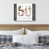 60灰色の白で設定されたフォトコラージュカスタム キャンバスプリント (インサイチュ (寝室))