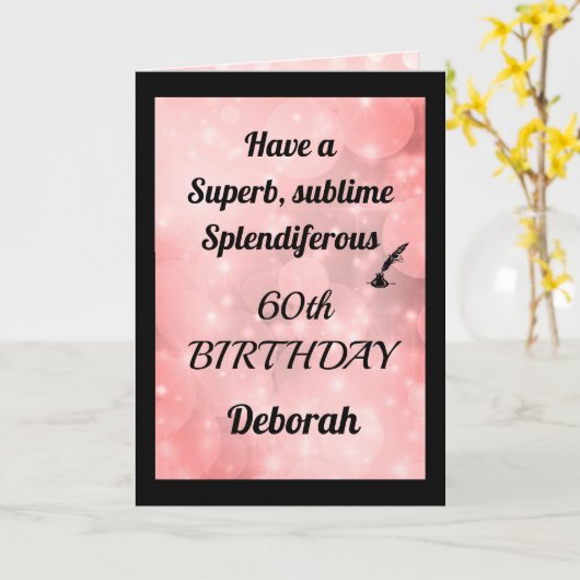 60番パーソナライズされた誕生日折りグリーティングカード カード (黄色い花)