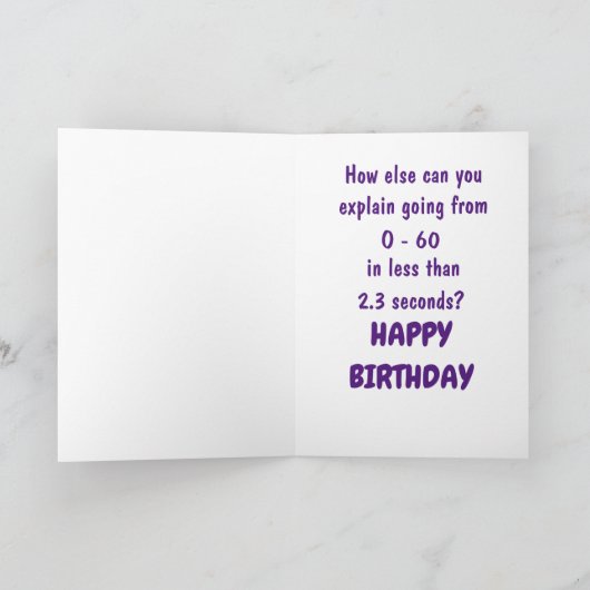 60番目おもしろいの誕生日カード カード (内部)