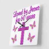 60番目に愛するイエス スクエア壁時計 (傾斜)