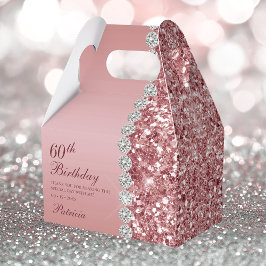 60番目のエレガントバラ金ゴールド誕生日 フェイバーボックス