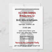 60番目のサプライズ誕生日(モノクロ) B470 招待状 (裏面)