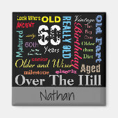 60番目のハッピーバースデーのグラフィティスタイル マグネット (正面)