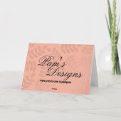 60番目のハッピーバースデーカード – 桃フローラ カード (裏面)