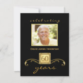 60番目のバースデーパーティ招待状-モノグラフォーマルム 招待状 (正面)