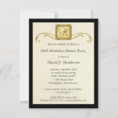 60番目のバースデーパーティ招待状-モノグラフォーマルム 招待状 (裏面)
