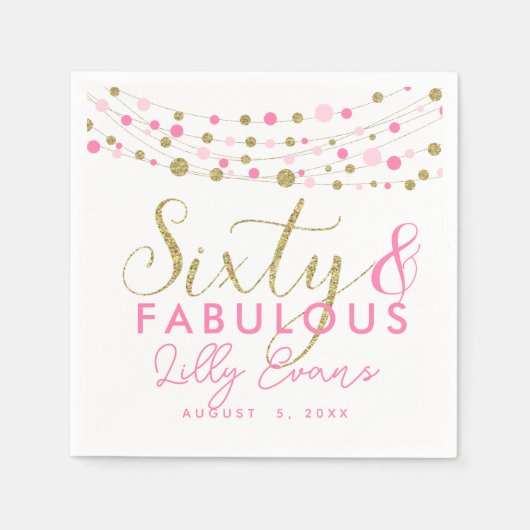 60番目のパーティー紙ナプキン装飾、グリッターティール（緑がかった色） スタンダードカクテルナプキン (正面)