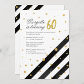 60番目のモダン誕生日スクリプト 招待状 (正面/裏面)