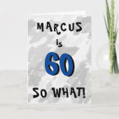 60番目の引用文おもしろいと名前を付ける青い60番目の誕生日 カード (正面)