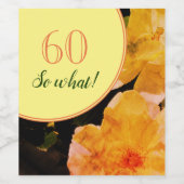 60番目の誕生日おもしろいとやる気を起こさせるバラ ワインラベル (シングルラベル)
