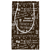 60番目の誕生日おもしろい諺 スモールペーパーバッグ (正面)