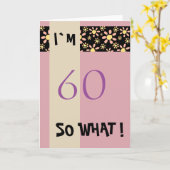 60番目の誕生日のためのおもしろい彼女 カード (黄色い花)