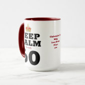 60番目の誕生日の保Calm Addメッセーおもしろいジ マグカップ (正面左)