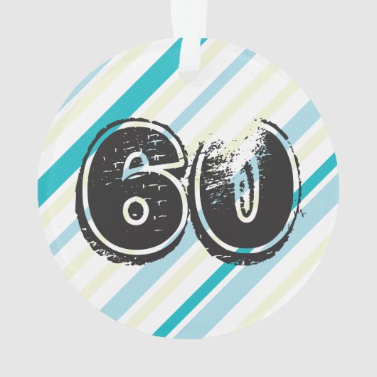 60番目の誕生日の名前と日付のパーソナライズオーナメント オーナメント (裏面)