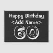 60番目の誕生日をテーマにしたパーソナライズされたティッシュペーパー 薄葉紙 (正面)