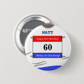 60番目の誕生日バッジ(白いトップ) 缶バッジ (正面&裏面)