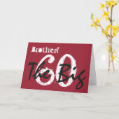 60番目の誕生日パパ、黒、赤の白の文字。 カード (黄色い花)