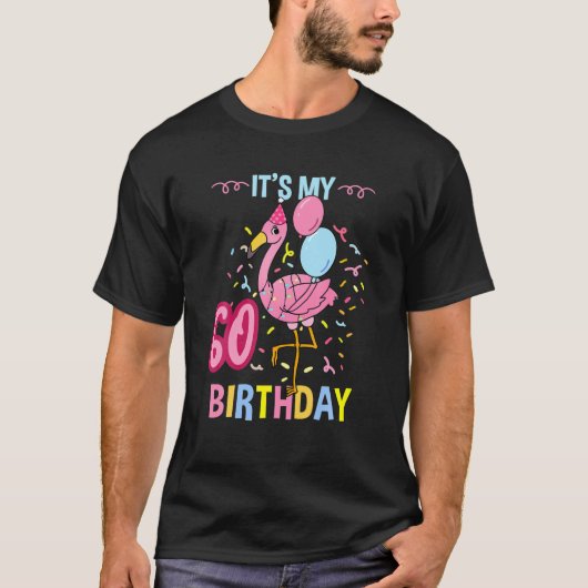 60番目の誕生日フラミンゴ Tシャツ (正面)