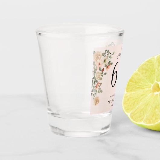 60番目の誕生日ヴィンテージフローラ ショットグラス (左)