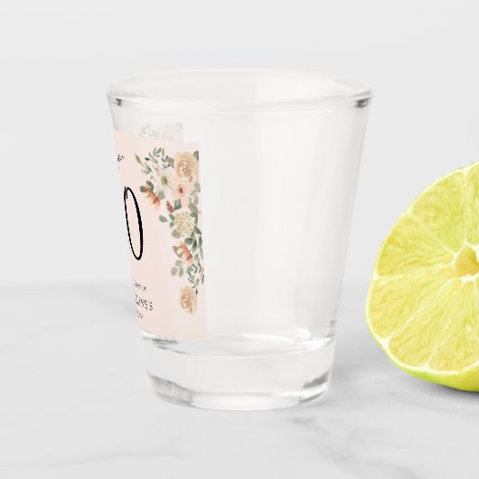 60番目の誕生日ヴィンテージフローラ ショットグラス (右)