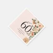 60番目の誕生日ヴィンテージフローラ スタンダードカクテルナプキン (角)