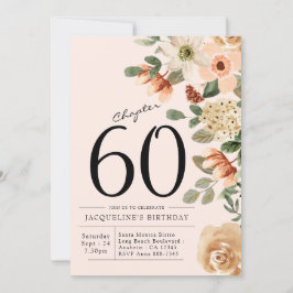 60番目の誕生日ヴィンテージフローラ 招待状