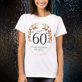 60番目の誕生日ヴィンテージフローラ Tシャツ